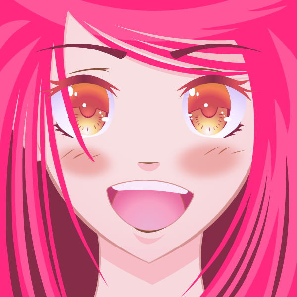 Happy Anime Face - Pink